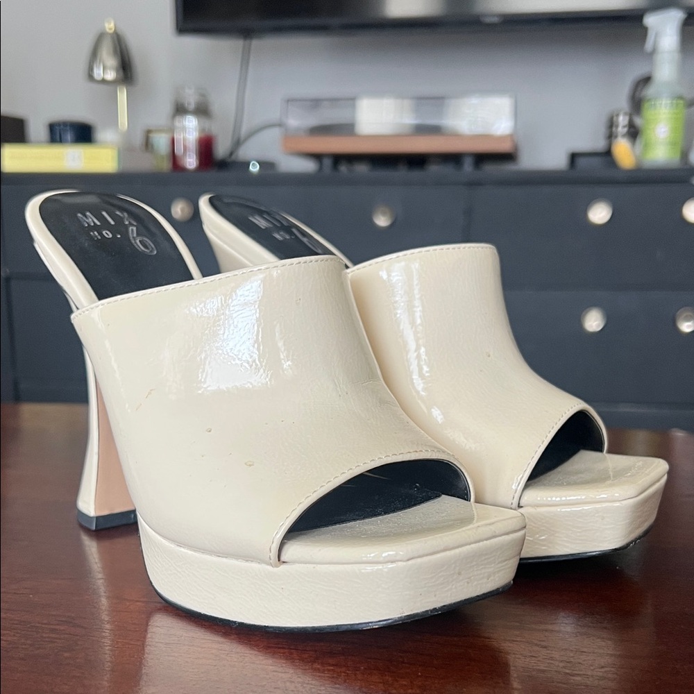 Mix No. 6 Cream Platform Mules